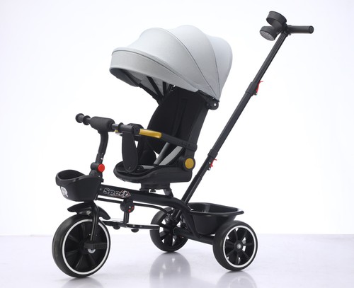 Baby tricycle grey - 5-in-1,