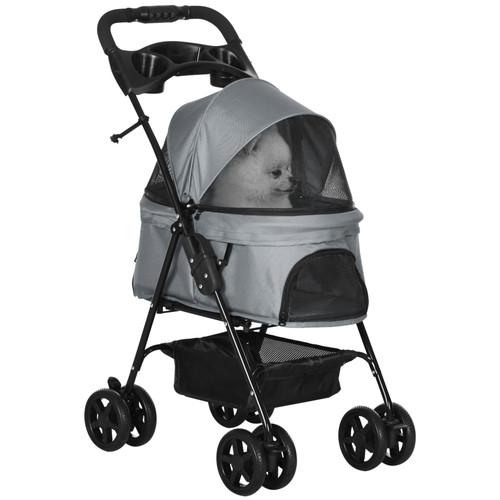 Pet stroller zip foldable - pet, no-zip